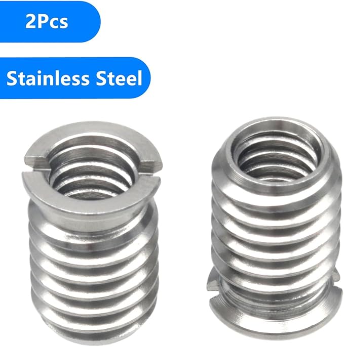 Stainless Steel 1/4"-20 Female to 3/8"-16 Male Convert Screw Adapter 2 Pieces 14mm Height