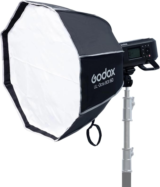 Godox 23.6" Octagonal Softbox with Bowens Mount, Octa-60 60cm Octa Portable Foldable Quick Release Soft Box with Grid, Diffuser for Godox/SMALLRIG/Neewer/Aputure