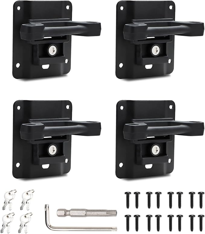 auovo Tie Down Anchors Compatible with 2015-2025 2026 Ford F150 F250 F350 Truck Bed Tie Down Anchors with Brackets Plates Boxlink Cleats 4 Pack Truck Cargo Accessories Replace# FL3Z-99000A64-B