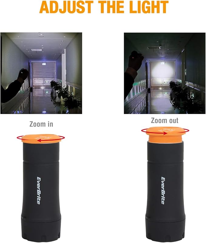 EverBrite 2-in-1 Mini Lanterns and Flashlights with 3 Modes, 2 Pack Portable Outdoor LED Zoomable Torches, Camping Essentials for Hurricane, Hiking, Night Walking, Emergency, Outdoor Lights