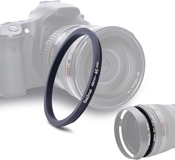 49mm to 46mm Camera Filters Ring,Filters Ring Compatiable All Brands Ø49mm Lens to Ø46mm UV ND CPL Camera Filter Accessory.Made of CNC