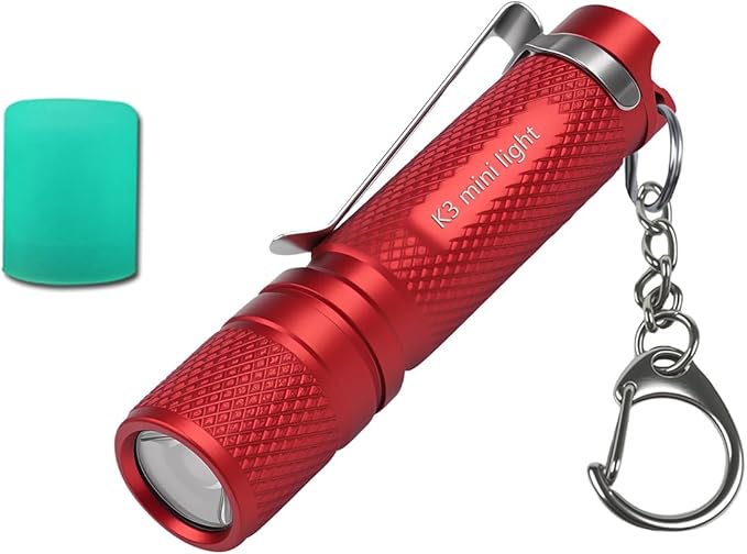 K3 Mini Keychain Flashlight AAA Small Keychain Light Bright 150 Lumens with Diffuser Clip,Multipurpose Pocket Light as Candle Hat Lamp Camp Lantern for Everyday EDC Dog Walking Hiking Camping