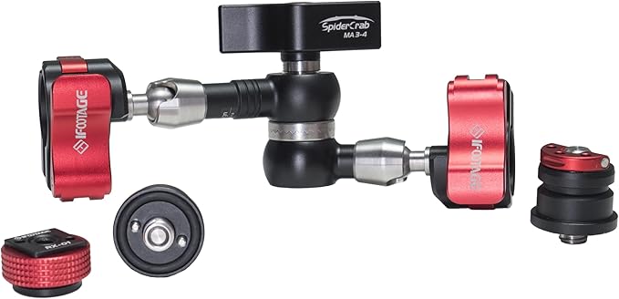 IFOOTAGE Magic Arm Clamp MA3-4, 7 Inches Adjustable Friction Power Articulating Magic Arm with 1/4" and 3/8" Thread Screw for DSLR Camera Rig/LCD Monitor/LED Lights