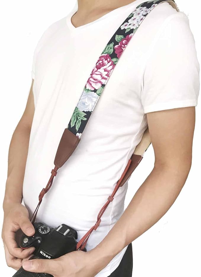 Alled Camera Strap Neck, Adjustable Vintage Floral Camera Straps Shoulder Belt for Women/Men,Camera Strap for Nikon/Canon/Sony/Olympus/Samsung/Pentax ETC DSLR/SLR