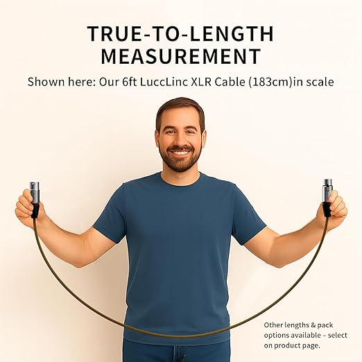 6ft XLR Cable, Balanced Microphone Cable Male to Female, Durable 3-Pin Cord for Recording Stage