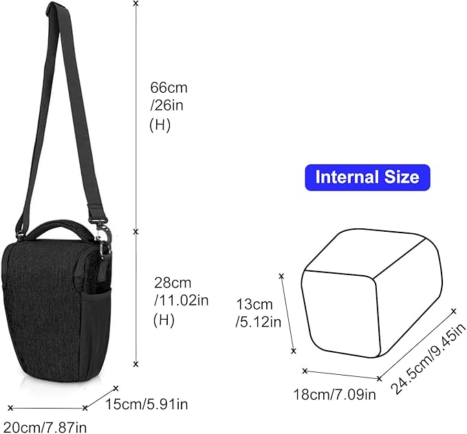 CADeN DSLR/SLR Camera Shoulder Bag Case with Adjustable Shoulder Strap, Compatible for Nikon, Canon, Sony Mirrorless Cameras Waterproof (Large)