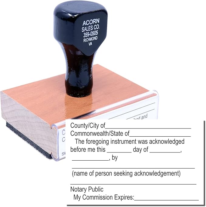 Texas Notary Supply Package, Notary Supply TX, Kit Includes Official Round Notary Stamp, Notarial Record Book and Acknowledgement Stamp, Wood Handle Rubber Stampers, Uses Separate Pad