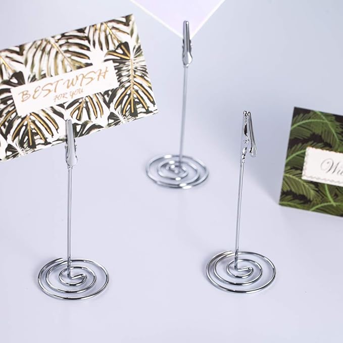 Artliving 12pcs Place Card Holder Memo Holder Clip Photo Holder Table Number Holder Sliver
