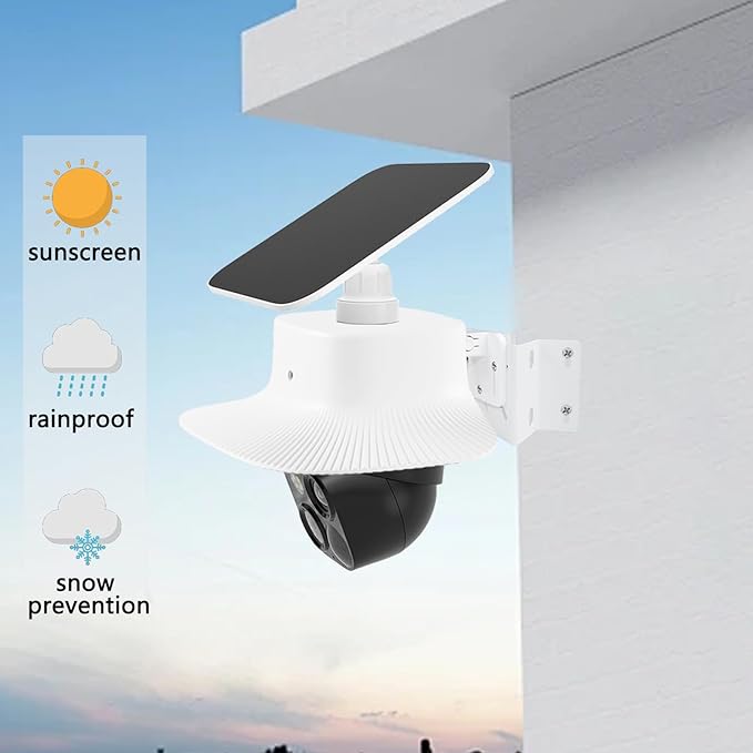Camera Corner Mount and Rain Cover Compatible with Eufy Security Solocam S340, Stainless Steel Wall Bracket Achieve a Wider View Range 270°, Sun Rain Shade Weatherproof Anti Glare Cover for Outdoor