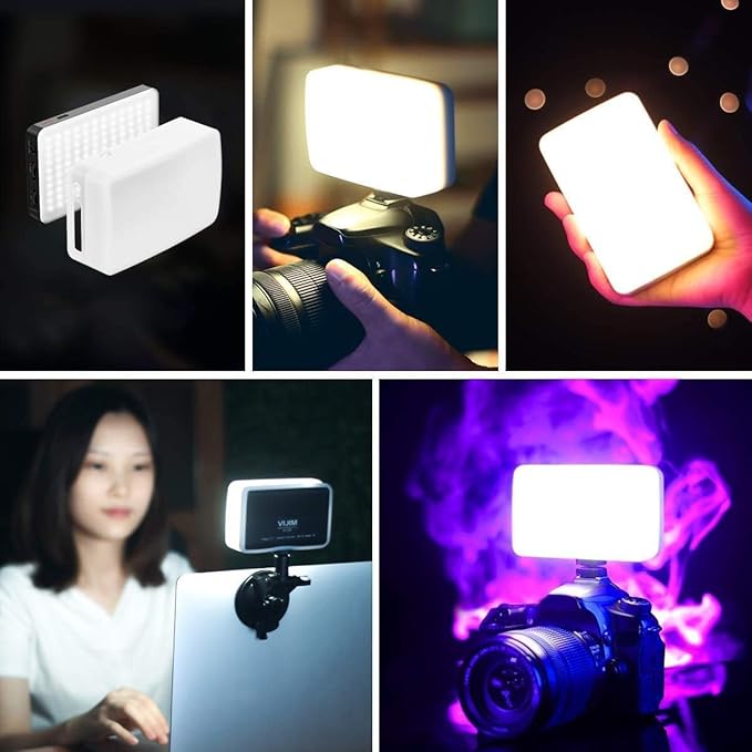 VIJIM VL120 LED Video Light on Camera, Mini Rechargeable 120 LED Photography Lighting Fill Lamp 3200K-6500K Bi-Color Dimmable, CRI95+, Built-in 3100mAh Battery for Nikon Sony DSLR Cameras