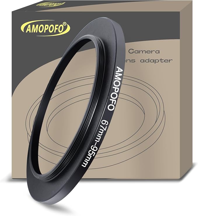 67mm Lens to 95mm Camera Filter Ring,Compatible with All 67mm Camera Lens & 95mm UV,ND,CPL Lens Hood Accessories,Made of CNC Machined Aluminum(67-95mm)