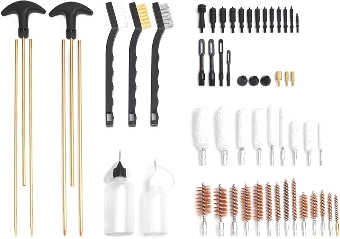 Universal Cleaning Kit for All Guns - Brushes for Pistol, Handgun, Shotgun, Rifle - Elite Brass Rods and Accessories for Men