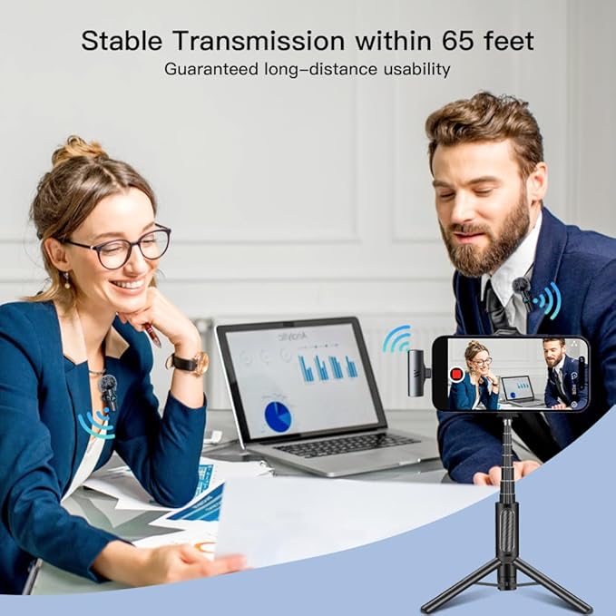 2pcs Mini Microphone for iPhone iPad Android Video Recording,Lavalier Wireless Microphones for Game Live Streaming,Interviews,YouTube,TikTok,Vlog,Gift (Dual receivers)