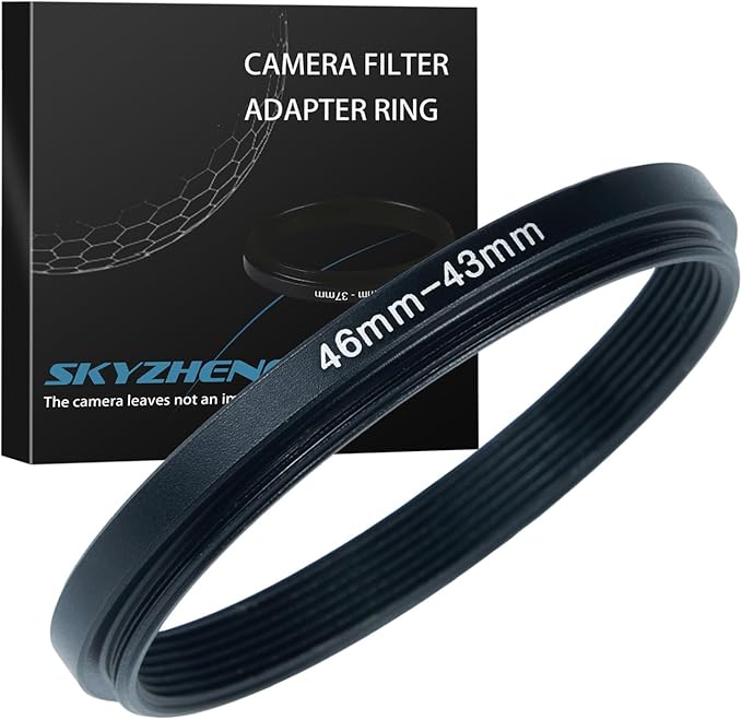 46mm to 43mm Step Down Ring Filter Adapter Metal Ring Step Down Rings Adapter Filter Compatible with All 43mm UV,CPL,ND,Lens Hood,Threaded Lens ect (46mm to 43mm)