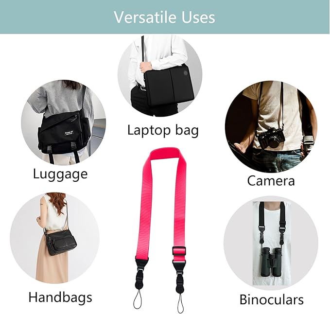 Adjustable Shoulder Strap:Comfortable iPad Strap Nylon Neck Lanyard for iPad/Samsung Tablet Case,Camera Binocular Crossbody Laptop Luggage Bag(Pink)