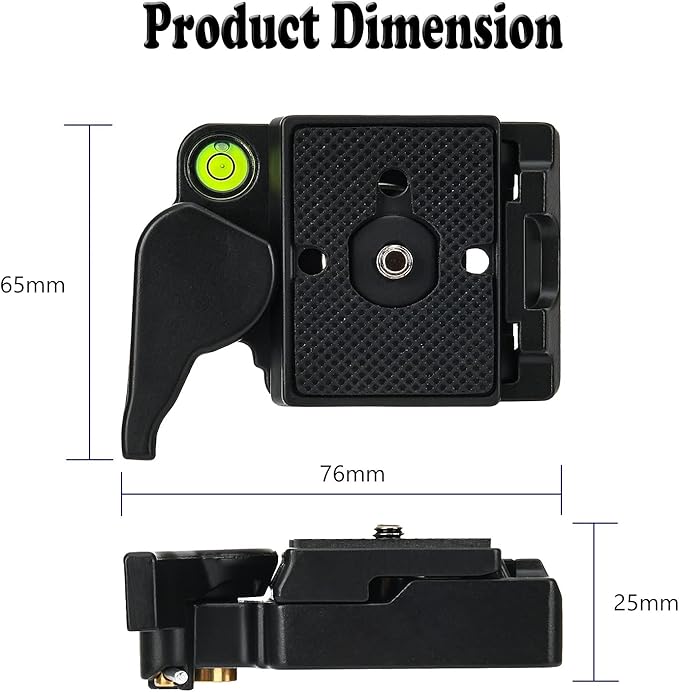 323 RC2 Quick Release Plate Adapter, Rapid Connect Adapter with Quick Release Plate Compatible for Manfrotto Monopod, Manfrotto Tripod Ball Head and Tripod