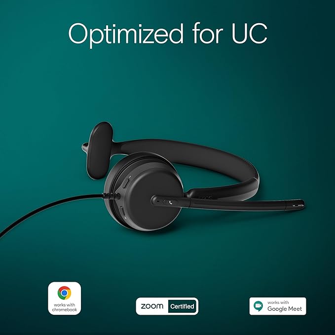 EPOS Impact 430 Mono On-Ear Wired USB-C and USB-A Headset with Noise-Canceling Mic, Plug-and-Play, Clear Audio, Lightweight Comfort, Suitable for Remote Work, Office Calls, and Online Meetings
