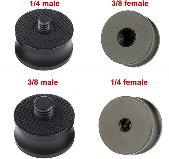 1/4" Male to 3/8" Female Camera Tripod Screw Converter Adapter,3/8" Female to 1/4" Male Thread Camera Tripod Screw Mount Convertor Adapter for Tripod Monopod Ballhead Camera