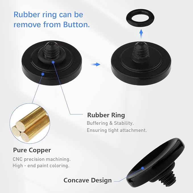 Haoge Metal Shutter Release Button for Fujifilm X-E1 X-E2 X-E2S X-E3 X-T2 X-T3 X-T10 X-T20 X-Pro1 X-Pro2 X100 X100T X100S X100F and Leica M2 M3 M6 M7 M8 M9 M10 M-E M-P M9-P M-A Concave Surface Black
