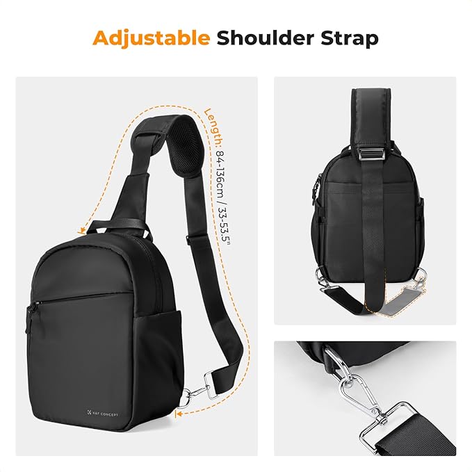 K&F CONCEPT Small Camera Bag for Photographer, Camera Sling Crossbody bag for DSLR/SLR/Mirrorless Camera, Compact Camera Case for Men and Women, Black