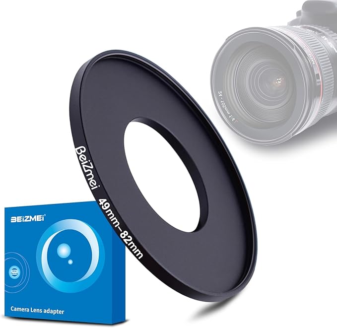 49mm to 82mm Camera Filters Ring,Filters Ring Compatiable All Brands Ø49mm Lens to Ø82mm UV ND CPL Camera Filter Accessory.Made of CNC.