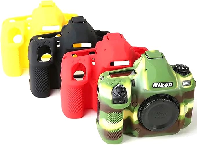 Professional Secure Silicone Camera Case Cover Housing Body Skin for Nikon D780 FX-Format Digital SLR Camera (Red)