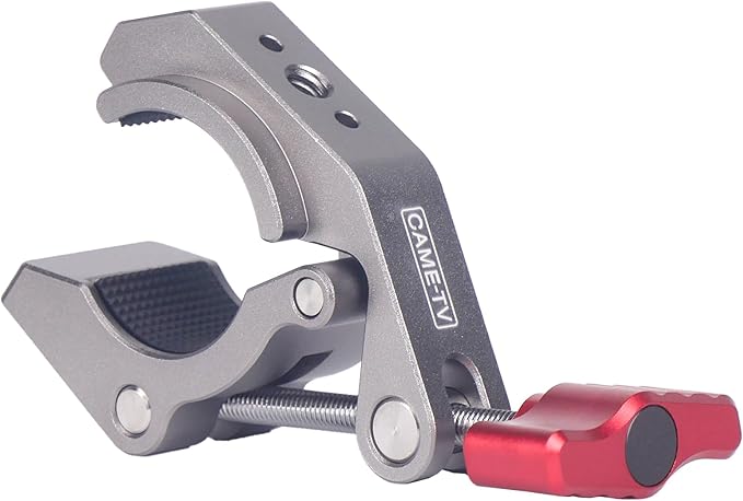 Came-TV Metal Super Clamp with Cold Shoe, 1/4" & 3/8" Threaded Holes - Compatible with Magic Arms, Ball Arms, Ideal for Action Camera Bicycle Mount, Max Load 2kg(61011)