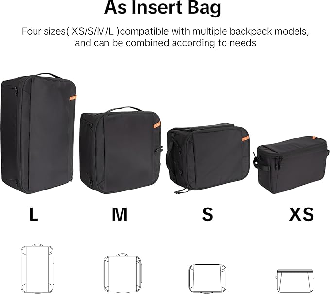 PGYTECH Large Camera Insert Bag, Waterproof Lens Pouch for Photographers and Traveler, Lightweight DSLR/SLR Lens Carring Case with Thicken Partition for Canon/Nikon/Sony/Mirrorless Cameras