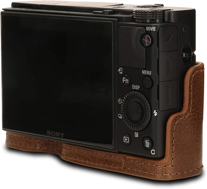 MegaGear MG1728 Ever Ready Genuine Leather Camera Case compatible with Sony Cyber-shot DSC-RX100 VII - Brown