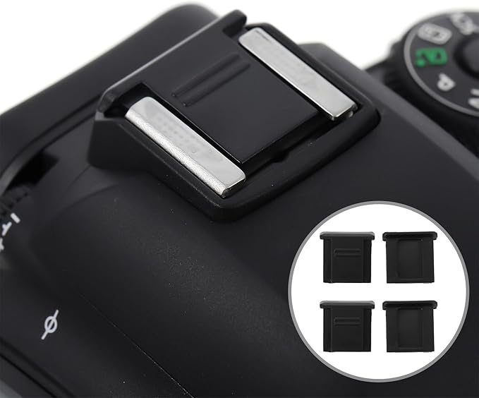 TOGEVAL 4 Pcs Camera Hot Shoe Cover Protector Caps Plastic Hot Shoe Mount Caps for DSLR and Mirrorless Cameras, Dustproof Protective Covers for Photography Accessories