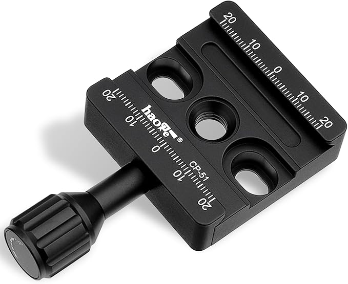 Haoge CP-51L 50mm Screw Knob Clamp Adapter Mount with Long Arm for Quick Release QR Plate Camera Tripod Ballhead Monopod Ball Head Fit Arca Swiss