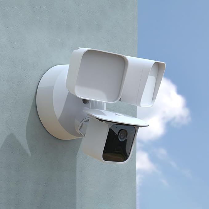 Holicfun Protective Sun Rain Shade Cover for Blink Wired Floodlight Camera, White