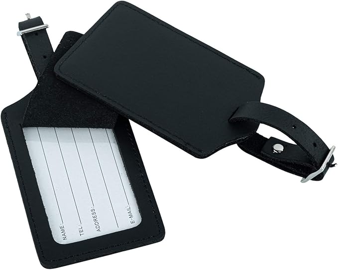 Genuine Leather Luggage Tags & Bag Tags 2 Pieces Set