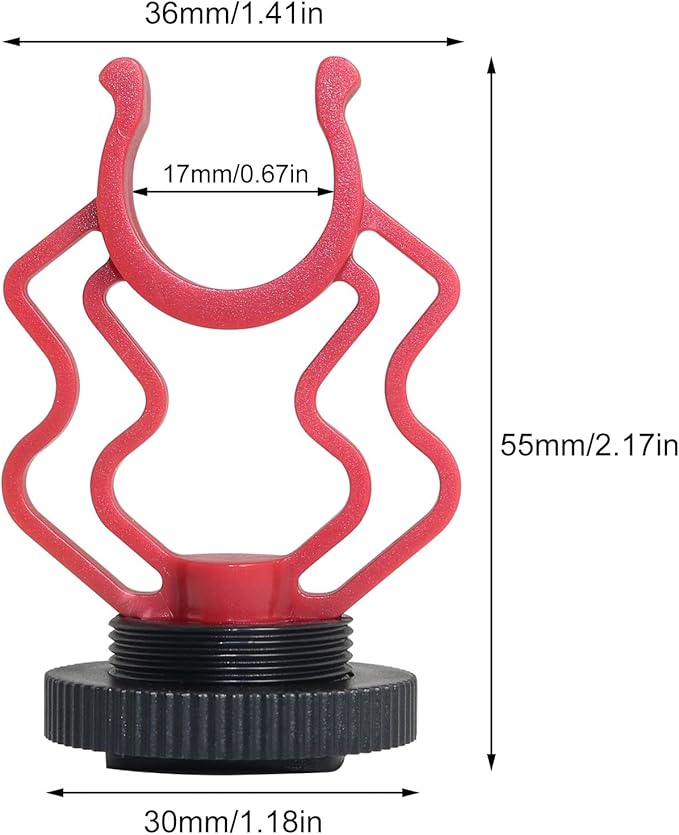 Shockmount for External Video Mic LUORNG 2PCS On Camera Microphone Shock Mount Holder Bracket with 1/4in Cold Shoe for RODE VideoMicro,MM1,VXR10,MCM-1,M80 Mini Cardioid Shotgun Microphone