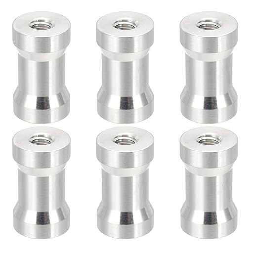 PATIKIL Camera Spigot Screws Converter 1/4" to 1/4" Female to Female, 6 Pack Tripod Screw Adapter Spigot Stud for Light Stand Hot Shoe Cold Shoe Adapter Ball Head Flash, Silver