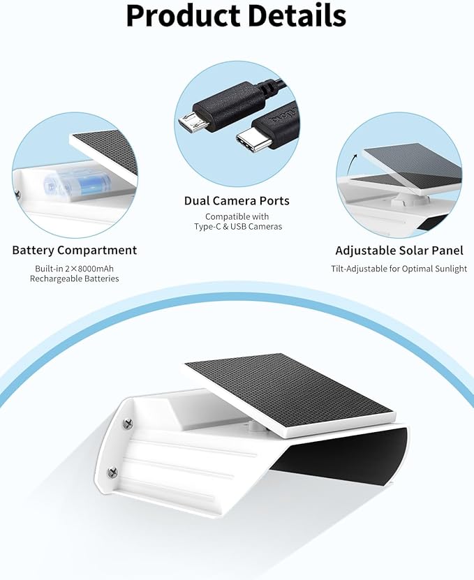 Outdoor Security Camera Cover with Solar Panel – Waterproof Sun/Rain Shield & Glare Protector for Surveillance Cams