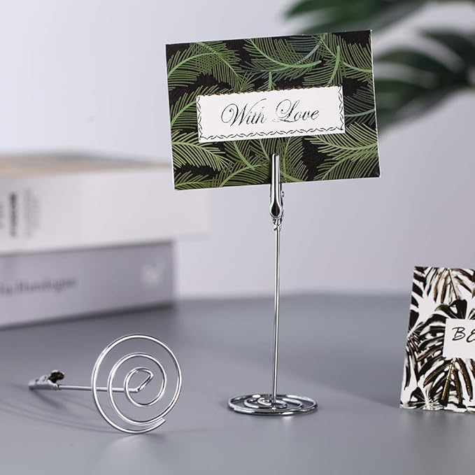 Artliving 12pcs Place Card Holder Memo Holder Clip Photo Holder Table Number Holder Sliver