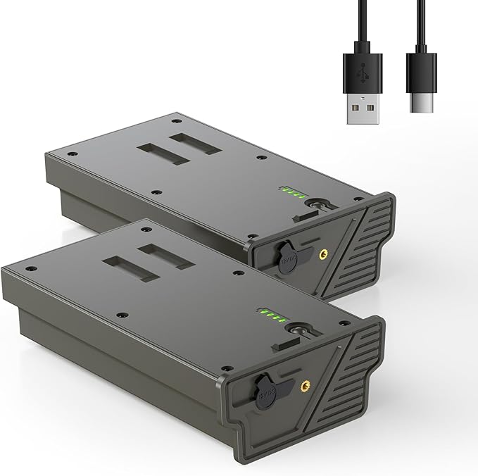 New Reveal Lithium Battery Compatible with Reveal Cellular Trail Camera Ultra, Pro 3.0, X, X Pro, X Gen 2.0, X Gen 3.0, XB, SK，Upgraded 6000mAh with LED Meter & Solar Charging - 2 Pack