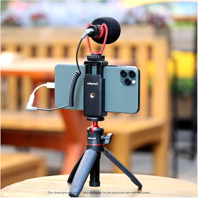 ULANZI ST-07 Phone Tripod Mount with Cold Shoe Mount for Microphone LED Video Light 1/4'' Tripod Screw for iPhone 11/Pro/Pro Max XS Max XR X 8 7 Plus Samsung Galaxy OnePlus Google Pixel Vlog Vlogging