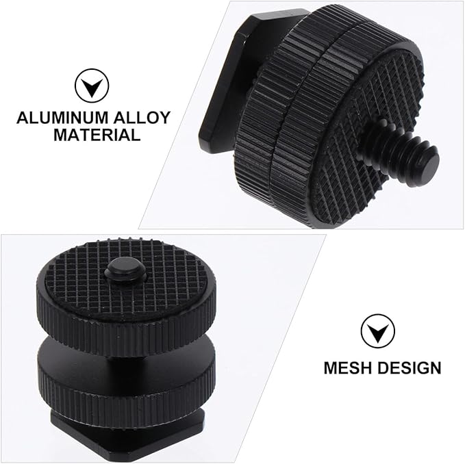 ARTIBETTER Tripod Accessories Mount with 1/4 Inch Screw Hot Shoe Adapter for Camera Flash Led Light Microphone DSLR Photography Equipment