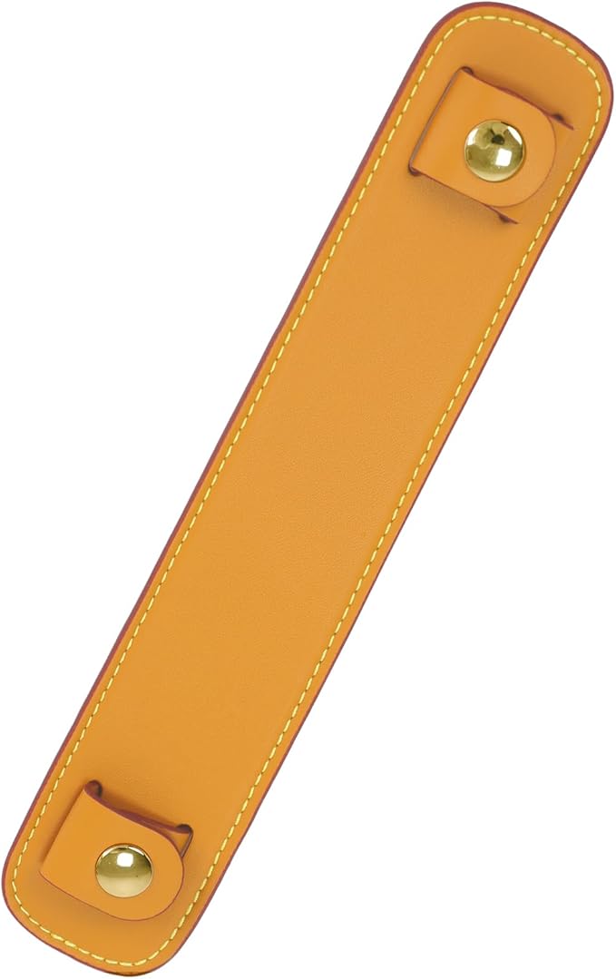 Lambskin Leather Shoulder Strap Pad for Designer Trendy Bags,Detachable Replacement Pressure Relief Cover for Women Tote Bag Handbag Purse Backpack【Beeswax,Gold Studs】