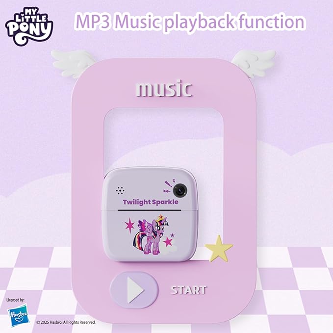 My Little Pony Rainbow Series Children Print Camera, Polaroid Camera for Kids, Kids Camera Instant Print,3 Year Old Girl Gifts,Twilight Sparkle