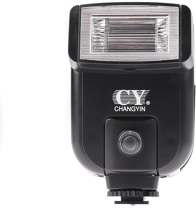 FocusFoto YINYAN CY-20 Universal Hot Shoe On-Camera Flash Speedlite Electronic Speedlight with Sync Port for Nikon Canon Panasonic Olympus Pentax Alpha Digital DSLR Camera Flash Light