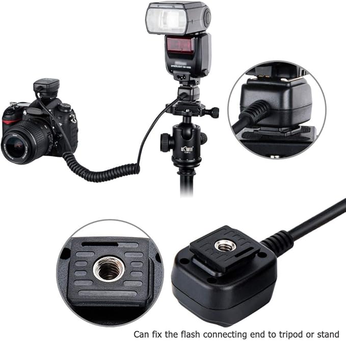 Flash TTL Cord JJC Off-Camera Flash Hot Shoe Cord for Nikon Z5 Z6 Z6II Z7 Z7II D6 D5 D780 D850 D810 D750 D500 D7500 D7200 D5600 D5500 D5300 D3500 D3400 Replaces Nikon SC-28 Cord -1.3m