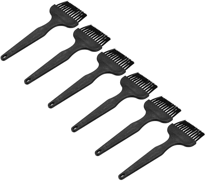 HARFINGTON 6pcs Antistatic Brush 25x57mm Portable PP Handle Nylon Anti Static Cleaning ESD Brushes for Electronics Computer Keyboard, Black