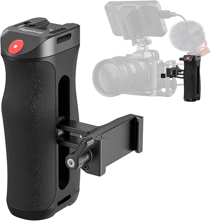 SMALLRIG Side Handle for Arca-Swiss with Recording Trigger, 3 Control Cable, Fit for Sony A7 III/ FX3/ A6600, for Canon R5II/ R5C, for FUJIFILM X-H2S/ X-T5, for Panasonic S5 II/ GH5-5694