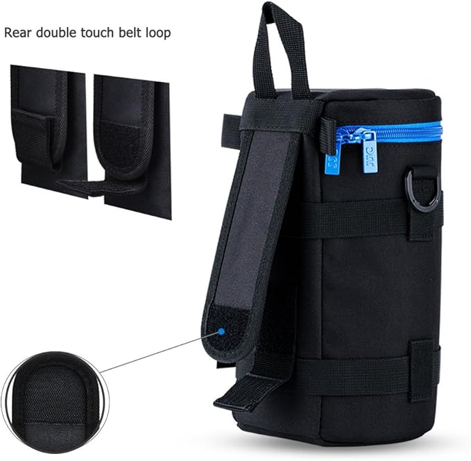 JJC Deluxe Lens Case Pouch Bag for Canon EF 100-400mm f4.5-5.6L IS USM/EF 70-200mm f2.8L, RF 600mm f11 IS STM, Nikon AF 80-200mm f2.8D/AF-S 70-200mm f/2.8G & More Lenses Below 4.3" x 8.8"(D x L)