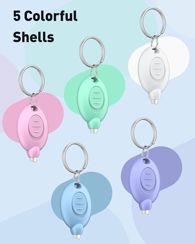 Uniclife 10 Pack LED Keychain Flashlight, 12 Lumen Mini Flashlight Keychain, Portable Mini Flashlights Bulk, Tiny Keychain Light for Outdoor, Work, Camping & Hiking, 5 Color Shells