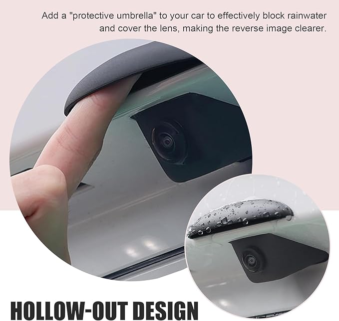 Ypoyney Car Rear View Camera Cover, Silicone Anti-Rain Reversing Cameras Protection, Non-Destructive Installation Rear View Camera Cover, Essential Accessories Rain Covers for Most Cars (Black)