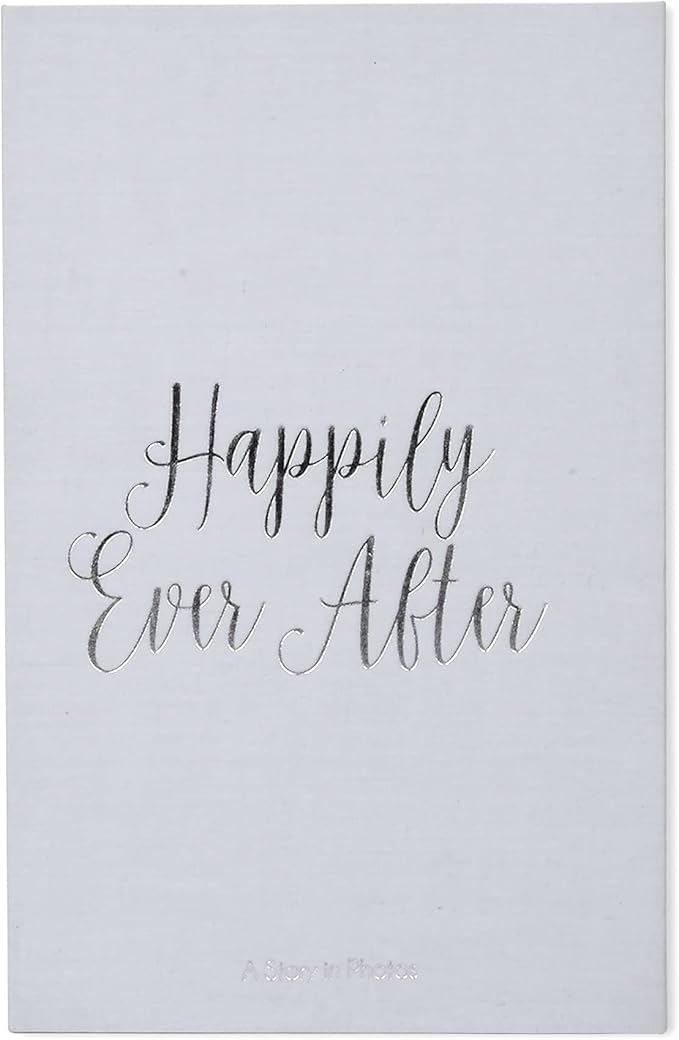 New View Gifts Linen Happily Ever After Coffee Table Album, Wedding Photo Album for 180 4x6 Photos, Gray